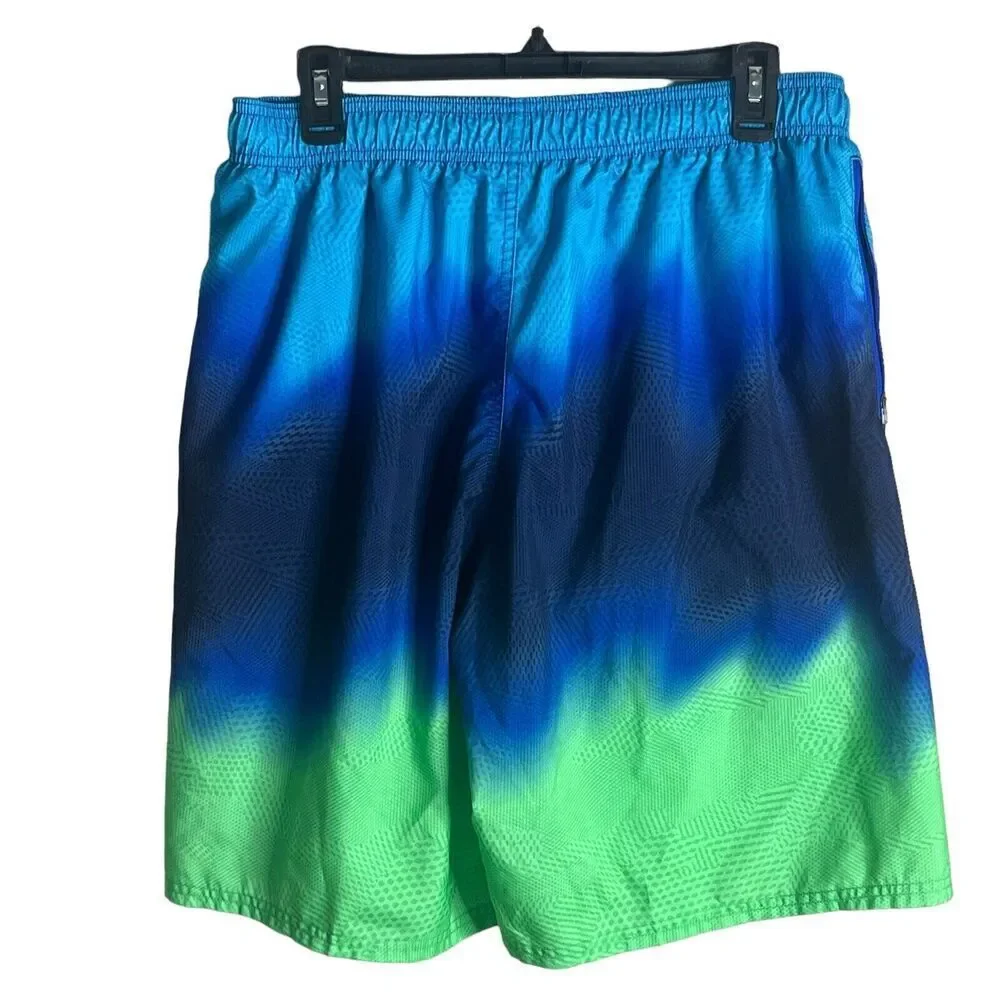 Nike Men's Size XL Liquid Haze Water Shedding Swim Trunks Tie Dye Blue Green